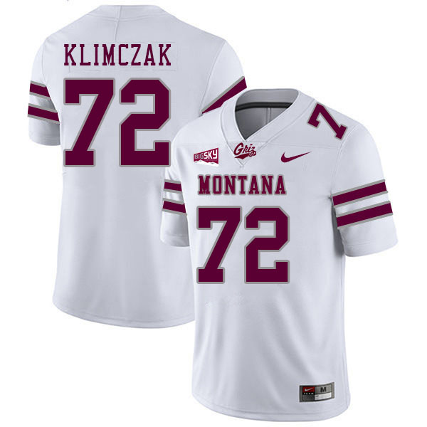 Montana Grizzlies #72 Cade Klimczak College Football Jerseys Stitched Sale-White